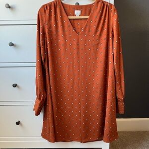 NWOT A New Day Dress Rust Diamond Polka Dot Dress target small